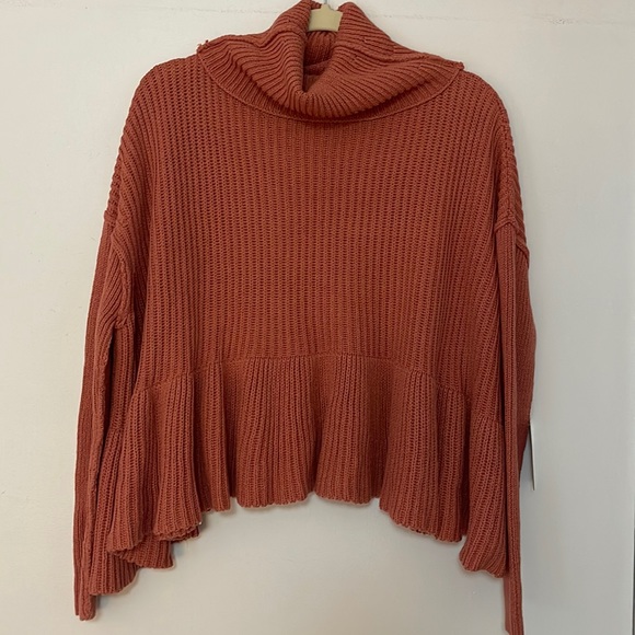 NWT FREE PEOPLE | Layer Cake Ribbed Turtleneck Sweater in Rose Icing Size XS - Picture 12 of 15